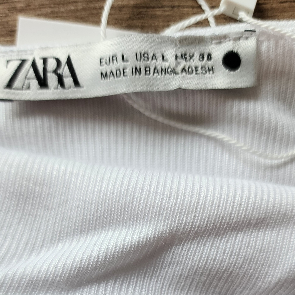 Zara NWT Women's Large One Shoulder White Tank Top - Picture 5 of 6